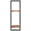 vidaXL Wall Shelf Set of 2 Natural wood and black Solid Acacia wood, Steel