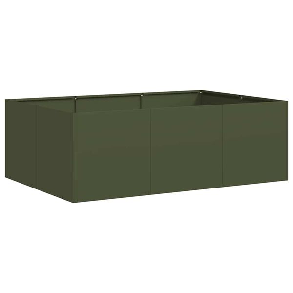 vidaXL Planter Olive Green Cold-rolled steel Large Durable Planter