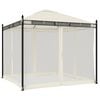 vidaXL Gazebo with Mesh Walls Cream 9.6'x9.6' Steel