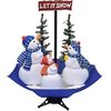 vidaXL Snowing Christmas Tree Blue, Green, White PVC, Polyester, Plastic