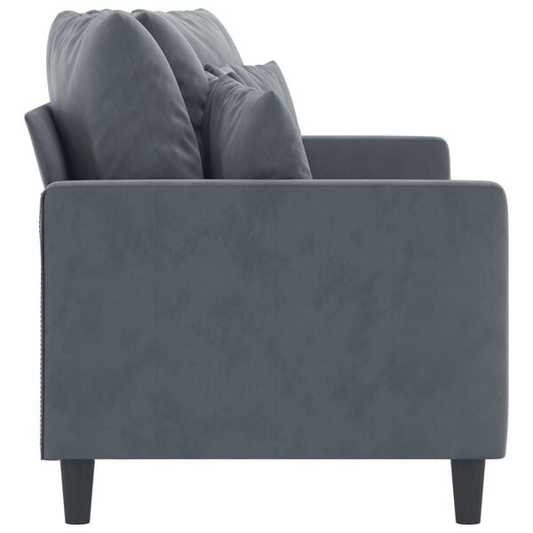 vidaXL 2-seater Sofa Dark Gray Velvet (100% polyester) Medium