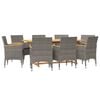 vidaXL Patio Dining Set Set of 8 Grey, Dark Grey