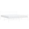 vidaXL Bed Frame White Powder-coated steel Full Bed Frame Rectangular