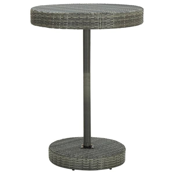 vidaXL Garden Bar Set Grey PE rattan, steel, polyester fabric Footrest
