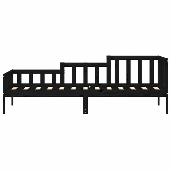 vidaXL Day Bed Black Solid Pine Wood 80.1 in x 34.6 in x 27.0 in