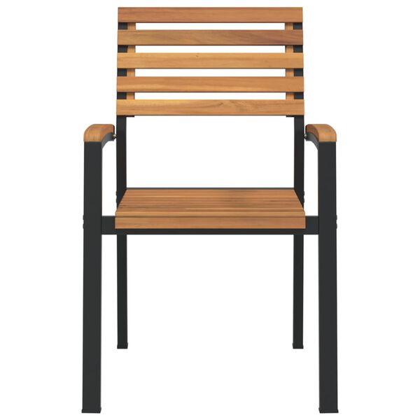 vidaXL Stackable Garden Chair Set of 4 Brown, Black