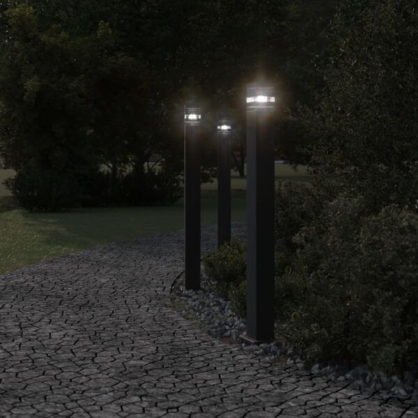 vidaXL Outdoor Floor Lamp Set of 3 Black