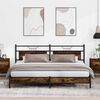 vidaXL Bed Frame Smoked Oak Steel and Engineered Wood Double Bed Frame