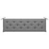 vidaXL Patio Bench with Gray Cushion 68.9" Solid Teak Wood