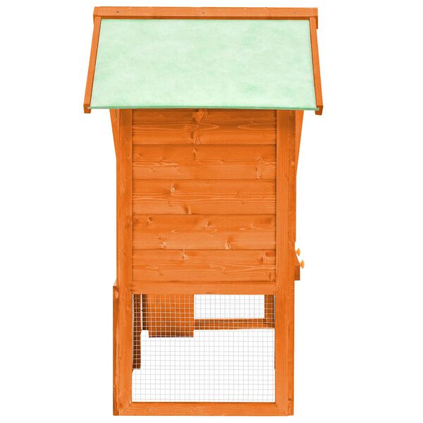 vidaXL Rabbit Hutch Brown Solid firwood, plywood, steel wire, polyester
