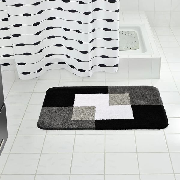 RIDDER Bath Mat Grey Polyester 23.6 x 35.4 in Non-slip Bath Mat