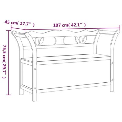 vidaXL Bench Gray 42.1"x17.7"x29.7" Solid Wood Fir