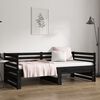 vidaXL Day Bed Black Solid pinewood 2x Expandable Day Bed