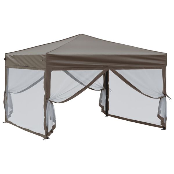 vidaXL Party Tent Taupe 210D Oxford Fabric 10 x 10 ft Foldable