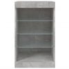 vidaXL Sideboard Concrete gray Engineered wood, glass Medium Sideboard