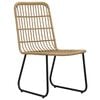 vidaXL Dining Set Oak and black Poly rattan, powder-coated steel, glass