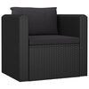 vidaXL Garden Lounge Set Black Powder-coated steel, PE rattan Large