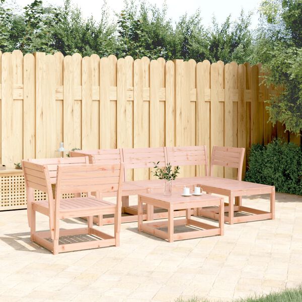 vidaXL Garden Lounge Set Natural wood Solid Douglas wood 5 Piece Set