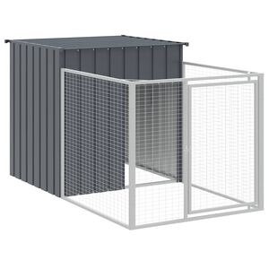 vidaXL Dog House Anthracite Galvanized Steel 43.3 in x 79.1 in x 43.3 in