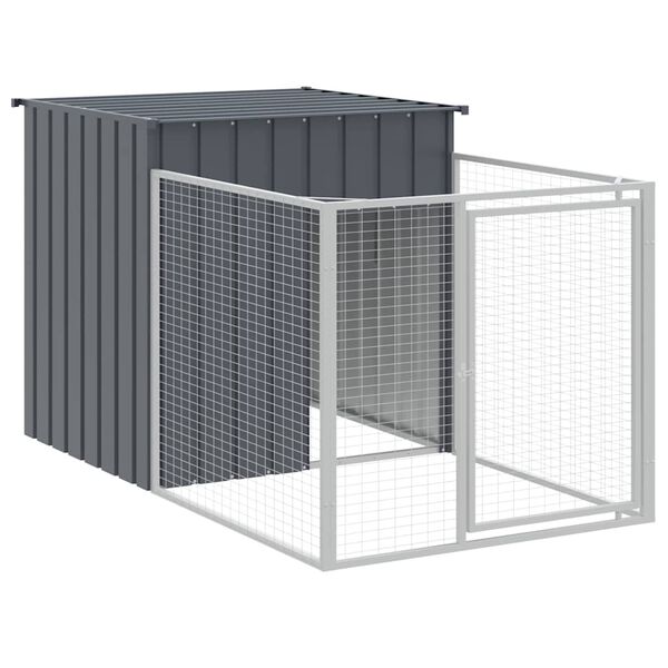 vidaXL Dog House Anthracite Galvanized Steel 43.3 in x 79.1 in x 43.3 in