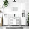 vidaXL Bathroom Cabinet High gloss white Engineered wood, iron