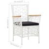 vidaXL Dining Set Natural, White, Black (Cushion)