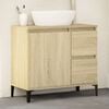 vidaXL Bathroom Cabinet Sonoma oak Engineered wood, metal Medium