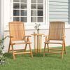 vidaXL Reclining Garden Chair Set of 2 Teak Brown