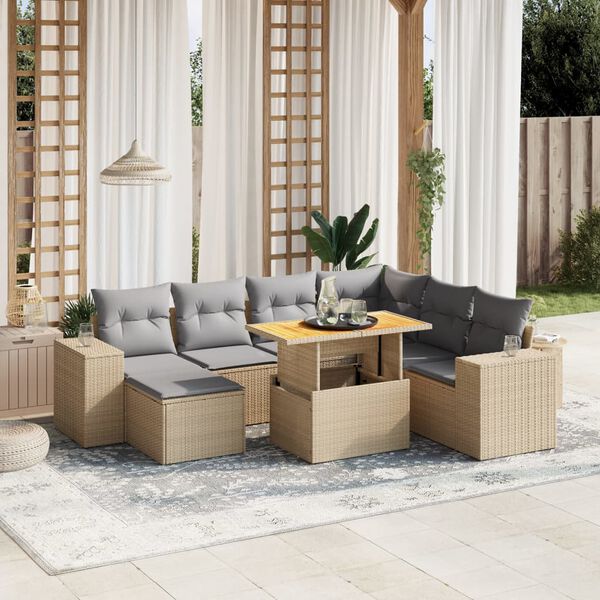 vidaXL Garden Sofa Set Beige
