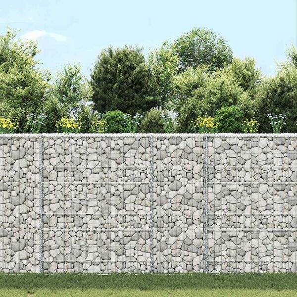 vidaXL Gabion Raised Bed Silver Galvanized steel 31.5x7.9x39.4 in