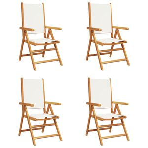 vidaXL Garden Chair Set of 4 Cream White