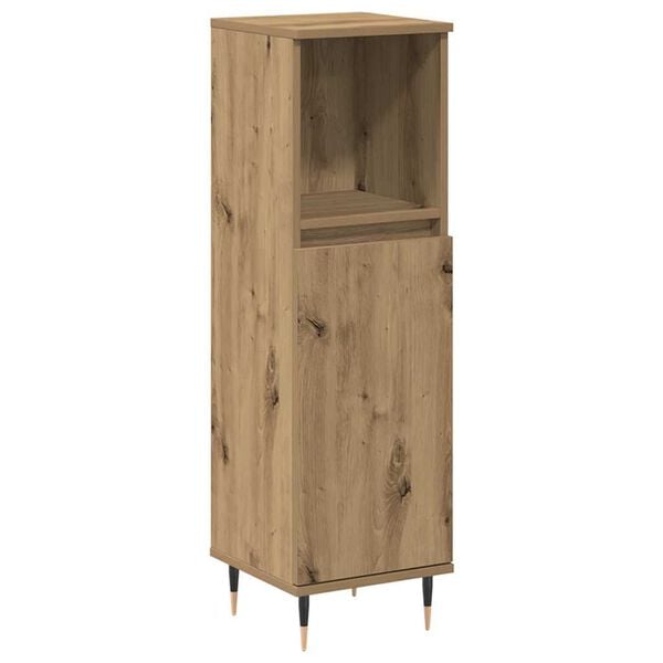 vidaXL Bathroom Cabinet Artisan Oak Engineered Wood, Iron Tall