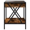 vidaXL Bedside Table Smoked oak Engineered wood, glass and steel