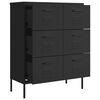 vidaXL Drawer Cabinet Black Steel Medium Storage Cabinet Rectangular