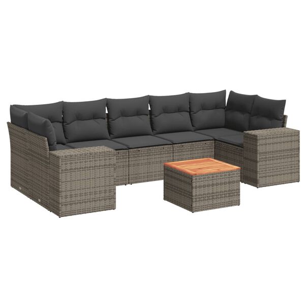 vidaXL Garden Sofa Set Grey, Dark Grey