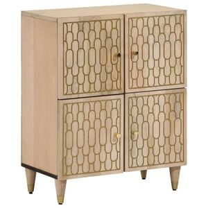 vidaXL Side Cabinet Bleached natural Solid mango wood, engineered wood