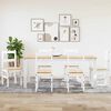 vidaXL Dining Set White Solid pine wood Large Durable Dining Set