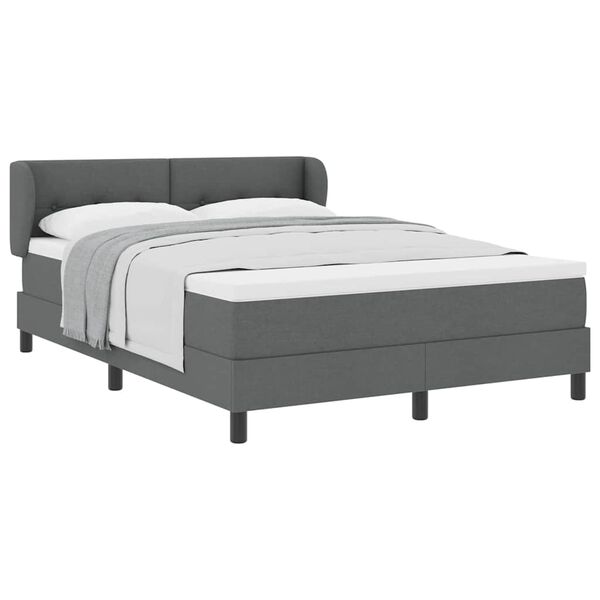vidaXL Box Spring Bed Manual Dark Grey and White 203 x 152 x 88 cm