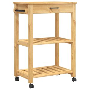 vidaXL Kitchen Trolley MONZA 23.6"x15.7"x34.8" Solid Wood Pine