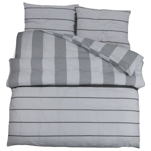 vidaXL Duvet Cover Set Grey 100% Cotton 53.1 x 78.7 in Light Weight