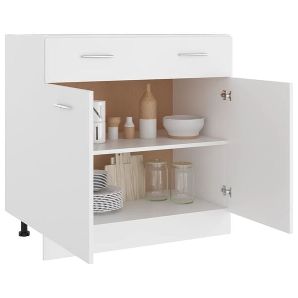vidaXL Drawer Bottom Cabinet White Engineered wood Drawer Bottom Cabinet