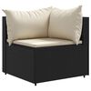 vidaXL Patio Lounge Set Black Poly Rattan Medium UV-resistant materials