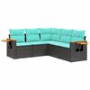 vidaXL Patio Sofa Set Black, Blue