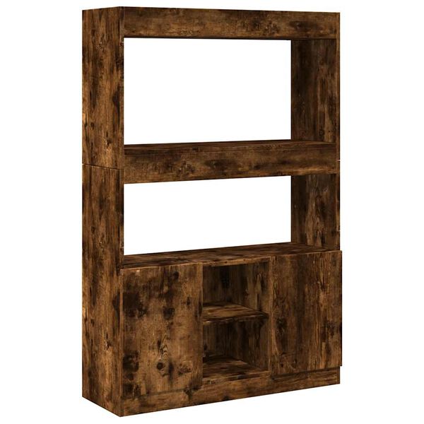 vidaXL Highboard Smoked oak Engineered wood Tall Highboard Rectangular