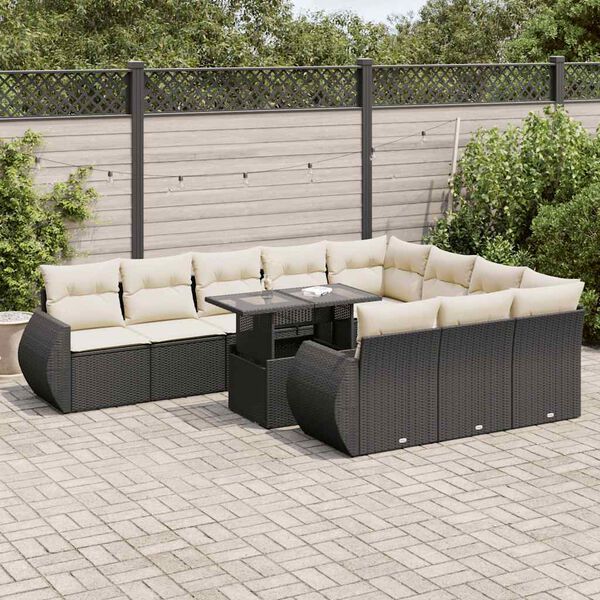 vidaXL Garden Sofa Set Black