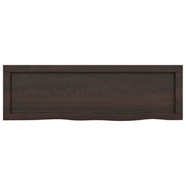 vidaXL Bathroom Countertop Dark Brown 39.4 x 11.8 x (0.8-2.4) " Treated Solid Wood
