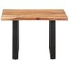 vidaXL Coffee Table Brown, Black Solid Acacia Wood, Powder-Coated Iron