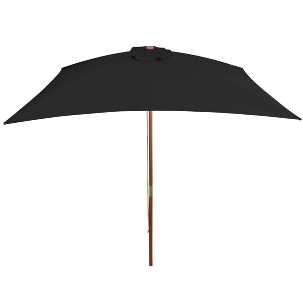 vidaXL Garden Umbrella Black Polyester cover, Bamboo pole, Hardwood ribs