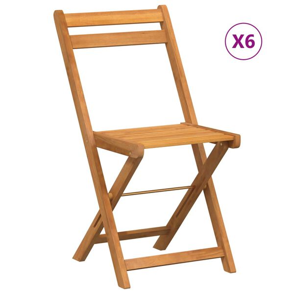 vidaXL Folding Bistro Chair Set of 6 Coffee