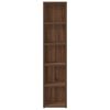 vidaXL CD Cabinet Set of 2 Brown Oak Engineered Wood 8.3 x 6.3 x 36.8 in